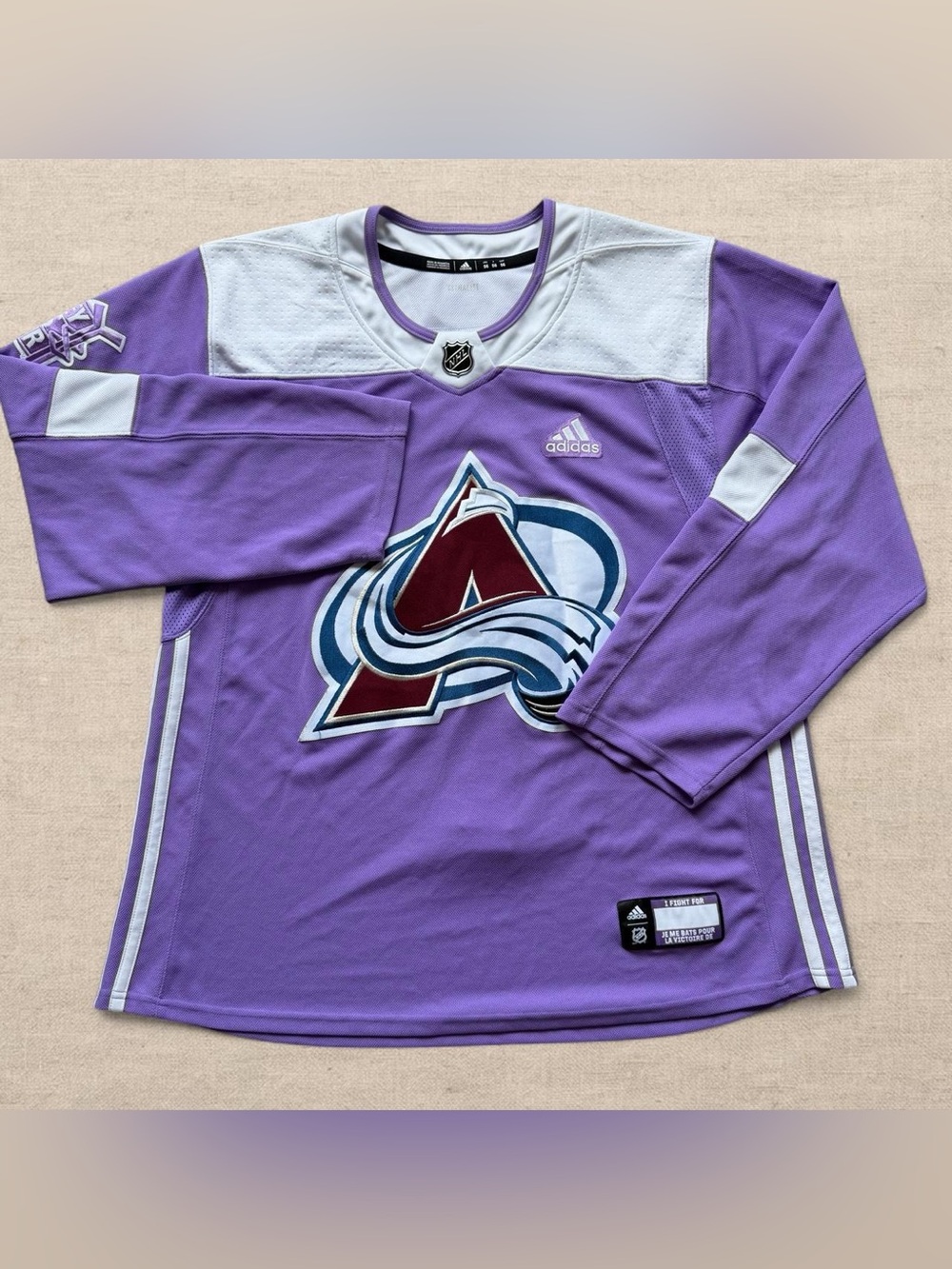 Colorado Avalanche Adidas Hockey Fights Cancer Practice Jersey Mens Size 56/2XL